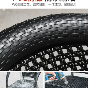 Ghế mây giả ngoài trời - Kết hợp giải trí, bàn cà phê nhỏ sân vườn, ghế teng ban công, bàn ghế mây nhôm đúc - Hình 4