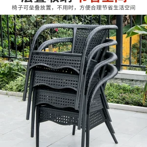 Ghế mây giả ngoài trời - Kết hợp giải trí, bàn cà phê nhỏ sân vườn, ghế teng ban công, bàn ghế mây nhôm đúc - Hình 5