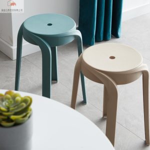 Ghế nhựa bán buôn nhà có thể xếp chồng lên nhau dày băng ghế cao lưới ghế màu đỏ phòng khách xếp chồng lên nhau phân tròn ghế ăn đơn giản - Hình 3