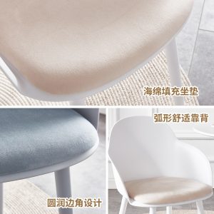 Ghế Phong cách Bắc Âu ghế ăn nhà nhựa lưng ghế Internet người nổi tiếng quán cà phê quán trà sữa giải trí đàm phán bàn ghế - Hình 4