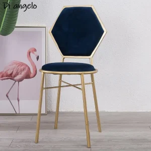 Ghế Phong cách châu Âu Tựa Lưng Ghế Ăn Hiện Đại Sắt Nghệ Thuật Lưới Đỏ Nhà Trang Điểm Ghế Nhà Hàng Thông Thường Ghế Cà Phê - Hình 3