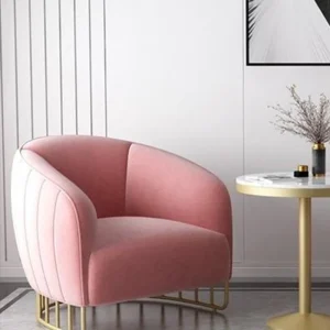 Ghế Phòng Khách Cao Cấp Nhung Hồng Cá Nhân Phòng Ăn Ghế Bành Bắc Âu Hỗ Trợ Lưng Poltrona Luxuosa Nội Thất Gia Đình MQ50KT - Hình 3