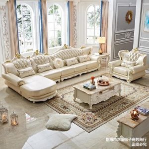 Ghế quý phi Kết hợp sofa phong cách châu âu phòng khách kết hợp sofa cả nhà phòng nhỏ góc da sang trọng đơn giản Châu Âu cả nhà set đồ nội thất - Hình 2