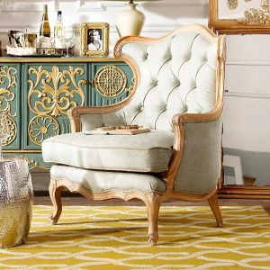 Ghế quý phi Mỹ gỗ chắc chắn vải sofa ghế phòng khách 3 người phòng nhỏ Pháp phong cách retro Châu Âu lưng cao chạm khắc khóa kéo - Hình 4