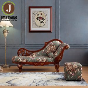 Ghế quý phi Phong Cách Châu Âu Ghế Gỗ Ghế Dài Tân Cổ Điển Sofa Vải Phòng Ngủ Ghế Dài Longue Ghế Tựa Phong Cách Trung Quốc Ghế Miễn Phí Vận Chuyển