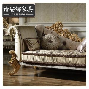 Ghế quý phi Phong Cách Châu Âu Gỗ Chắc Chắn Vải Ghế Dài Phòng Ngủ Pháp Cung Điện Gỗ Ghế Dài Sofa - Hình 3