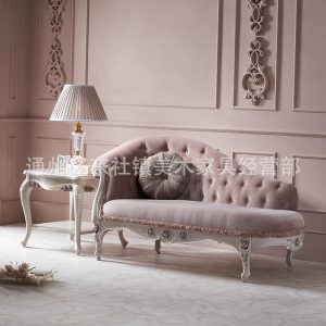 Ghế quý phi phong cách Pháp Đồ Nội Thất Retro Ghế Dài Làm Đẹp Ghế Phòng Ngủ Châu Âu Công Chúa Lưới Màu Đỏ Ngọt Ngào Ghế Sofa Đơn - Hình 2