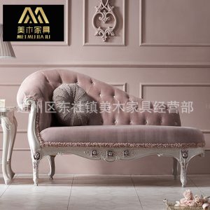 Ghế quý phi phong cách Pháp Đồ Nội Thất Retro Ghế Dài Làm Đẹp Ghế Phòng Ngủ Châu Âu Công Chúa Lưới Màu Đỏ Ngọt Ngào Ghế Sofa Đơn
