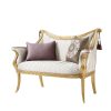 Ghế quý phi Phòng ngủ chính trường kỷ phong cách châu Âu phòng khách chạm khắc gỗ nguyên khối sofa đôi Ghế tựa vải ba chiều tân cổ điển kiểu Anh phong cách Pháp