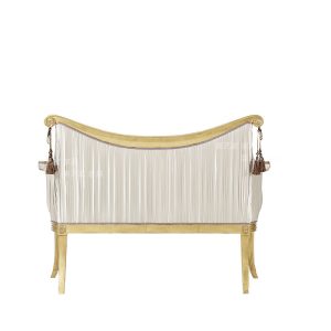 Ghế quý phi Phòng ngủ chính trường kỷ phong cách châu Âu phòng khách chạm khắc gỗ nguyên khối sofa đôi Ghế tựa vải ba chiều tân cổ điển kiểu Anh phong cách Pháp - Hình 2