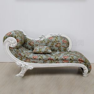 Ghế quý phi Sofa trường kỷ gỗ nguyên khối màu vàng | ghế sofa vải căn hộ khách sạn | phong cách châu Âu homestay phòng khách sofa phòng ngủ - Hình 3