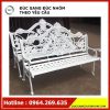 Ghế sân vườn công viên gang đúc và hàn liền khối màu trắng