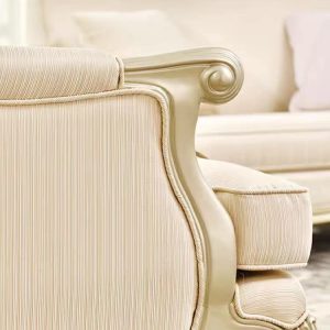 Ghế Sofa ba người kiểu Mỹ phòng nhỏ Phong cách Pháp phòng khách sang trọng nhẹ sâm panh biệt thự gỗ sồi vải Sofa đơn - Hình 4