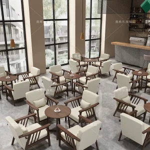 Ghế sofa boong: Quán trà sữa, quán cà phê, ghế kết hợp, quầy bar thanh toán - Hình 3