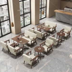 Ghế sofa boong: Quán trà sữa, quán cà phê, ghế kết hợp, quầy bar thanh toán