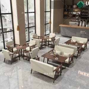 Ghế sofa boong: Quán trà sữa, quán cà phê, ghế kết hợp, quầy bar thanh toán - Hình 5
