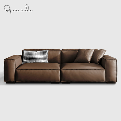 Ghế Sofa da đầu lớp da bò phòng khách ba hoặc bốn người thẳng hàng một từ Bắc Âu phòng nhỏ đậu hũ khối da nghệ thuật Sofa Ghế Sofa da đầu lớp da bò phòng khách ba hoặc bốn người thẳng hàng một từ Bắc Âu phòng nhỏ đậu hũ khối da nghệ thuật Sofa