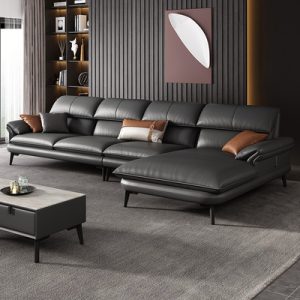 Ghế Sofa da Napa lớp đầu tiên phòng khách đơn giản hiện đại kích thước phòng khách nhẹ sang trọng Sofa da góc kiểu kiểu Italy
