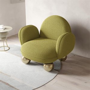 Ghế Sofa Đơn Vải Lông Cừu Decor Phòng Sang Trọng