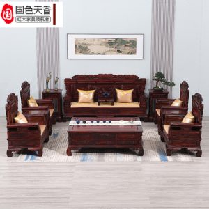 Ghế Sofa gỗ gụ gỗ cẩm lai lá rộng Gỗ cẩm lai Indonesia Gỗ cứng rắn Phòng khách chạm khắc cổ điển Trung Quốc đồ nội thất không axit