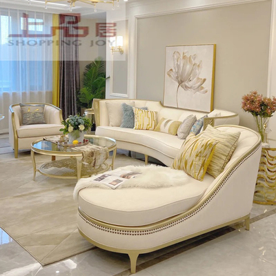 Ghế Sofa gỗ rắn chắc sang trọng kiểu Mỹ phòng khách nhỏ đơn giản hiện đại bọc vải da Sofa Nội thất kiểu Pháp 27 độ Ghế Sofa gỗ rắn chắc sang trọng kiểu Mỹ phòng khách nhỏ đơn giản hiện đại bọc vải da Sofa Nội thất kiểu Pháp 27 độ