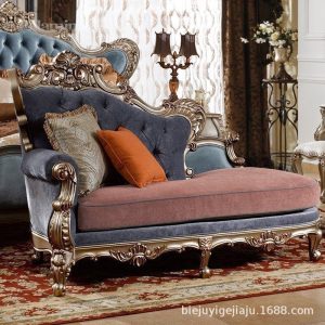 Ghế sofa kiểu Mỹ bọc da Ghế sofa vải kiểu Mỹ phòng khách kết hợp kiểu Pháp nhẹ nhàng sang trọng phòng ngủ kiểu Pháp Ghế dài chạm khắc - Hình 3
