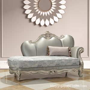 Ghế sofa kiểu Mỹ bọc da Ghế sofa vải kiểu Mỹ phòng khách kết hợp kiểu Pháp nhẹ nhàng sang trọng phòng ngủ kiểu Pháp Ghế dài chạm khắc - Hình 4