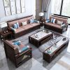 Ghế Sofa kiểu Trung Quốc gỗ rắn mới Đồ nội thất phòng khách phong cách Trung Quốc Bàn Ghế Sofa mùa đông mùa hè