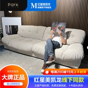 Ghế Sofa mây công nghệ baxter vải Ghế Sofa phòng khách phòng nhỏ đơn giản hiện đại Ghế Sofa da thẳng phong cách màu đỏ ròng