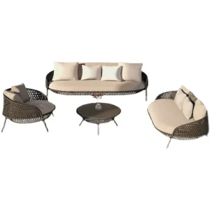 Ghế Sofa Mây Đơn Ghế Sân Vườn Ban Công Ngoài Trời Thiết Kế Bàn Phong cách Châu Âu Salon De Jardin Đồ Sân Ngoài Trời Bộ