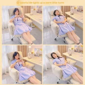 Ghế sofa Máy tính HouseHold Ghế sofa lười, Bàn làm việc, Tựa lưng văn phòng, Phòng ngủ dành cho bé gái có thể ngả, Ghế phát sóng trực tiếp thể thao điện tử - Hình 2