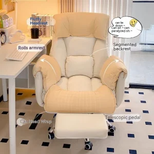 Ghế sofa Máy tính HouseHold Ghế sofa lười, Bàn làm việc, Tựa lưng văn phòng, Phòng ngủ dành cho bé gái có thể ngả, Ghế phát sóng trực tiếp thể thao điện tử - Hình 4