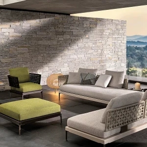 Ghế sofa ngoài trời sân ban công giải trí ngoài trời thiết kế góc sân vườn nội thất mây kết hợp - Hình 2