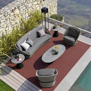 Ghế sofa ngoài trời sân biệt thự ngoài trời ban công ghế mây bàn cà phê kết hợp khách sạn sân vườn giải trí - Hình 3