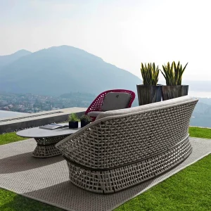 Ghế sofa ngoài trời sân biệt thự ngoài trời ban công ghế mây bàn cà phê kết hợp khách sạn sân vườn giải trí - Hình 4