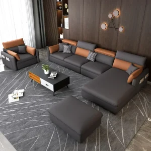 Ghế Sofa Phòng Khách Màu Đen Sang Trọng Lớn Thư Giãn Hiện Đại Ghế Sofa Lười Giường Nhật Bản Divani Da Soggiorno Nội Thất Phòng Ngủ - Hình 3