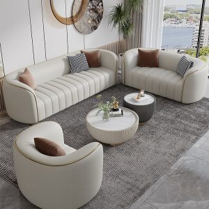 Ghế Sofa sang trọng nhẹ của kiểu Italy phòng khách phòng nhỏ hiện đại đơn giản KTV gói Ghế Sofa bốn chỗ - Hình 3