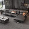 Ghế Sofa vải công nghệ dùng một lần phòng khách chung cư kích thước kiểu kiểu Italy Bắc Âu phòng khách Sofa góc đơn giản vải cao su