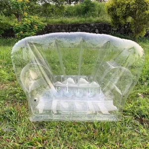 Ghế Tắm Nắng PVC Trong Suốt Bơm Hơi Sofa Nhà Ghế Lounge Ngoài Trời Sân Thượng Đồ Nội Thất Bãi Biển Cắm Trại Hình Quạt Ghế Bành Lười - Hình 2