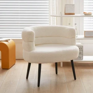 Ghế Trắng Ghế Phòng Khách Thiết Kế Bắc Âu Nhung Thoải Mái Di Động Phòng Ăn Ghế Sofa Chaise Pliante Nội Thất Gia Đình MQ50KT - Hình 2