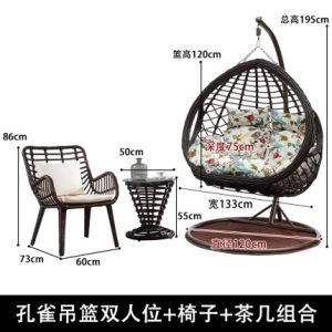 Ghế treo Ghế Wicker Ban công Giỏ Treo Trong nhà Xích đu Chim Yến Ghế Chlorophytum Ghế Võng Lưới Ghế nôi Vườn Mẫu 6