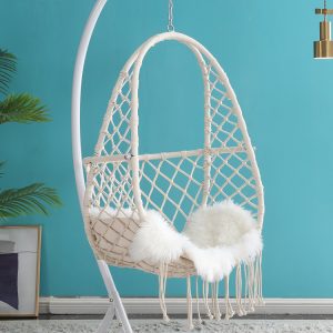 Ghế treo màu đỏ ròng ghế treo giỏ mây liễu ghế xích đu phòng ngủ cô gái độc thân trong nhà ban công treo phong lan ghế võng nôi ghế nôi - Hình 3
