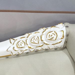 Ghế trường kỷ bằng gỗ nguyên khối kiểu châu Âu Phòng ngủ kiểu châu Âu đi văng vải đẹp phòng khách phòng nhỏ ghế tựa giường sofa sang trọng nhẹ - Hình 2
