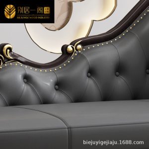 Ghế trường kỷ bọc da kiểu Mỹ gỗ nguyên khối Ghế dài đẹp kiểu châu Âu Ghế sofa sang trọng Ghế sô cô la có thể ngả cao cấp - Hình 3