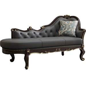 Ghế trường kỷ bọc da kiểu Mỹ gỗ nguyên khối Ghế dài đẹp kiểu châu Âu Ghế sofa sang trọng Ghế sô cô la có thể ngả cao cấp - Hình 4
