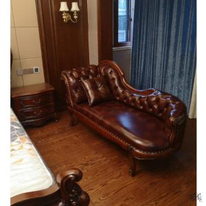 Ghế trường kỷ phòng nhỏ Châu Âu đi văng làm đẹp ghế tựa gỗ chắc chắn sofa ghế mẫu phòng cửa hàng sườn xám khách sạn phong cách Mỹ - Hình 3
