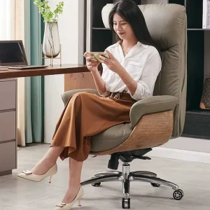 Ghế văn phòng da thật Chaise Gaming Recliner Ghế máy tính tiện dụng Di động cho PC Ghế bành Silla Giratoria 보조의자 사무실 의자 - Hình 2