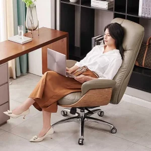 Ghế văn phòng da thật Chaise Gaming Recliner Ghế máy tính tiện dụng Di động cho PC Ghế bành Silla Giratoria 보조의자 사무실 의자