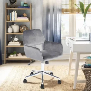 Ghế văn phòng VHPVHP,Ghế văn phòng làm việc,Ghế bàn làm việc tại nhà,có xoay,Có thể điều chỉnh độ cao (Xám)