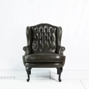 Ghế Wingback Ghế Sofa Da Đơn Mỹ Ghế Giải Trí Nội Thất Phòng Khách Bàn Đạp - Hình 3